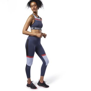 Reebok Meet You There Panelled Tights Damen - Navy - DE 954-BNM